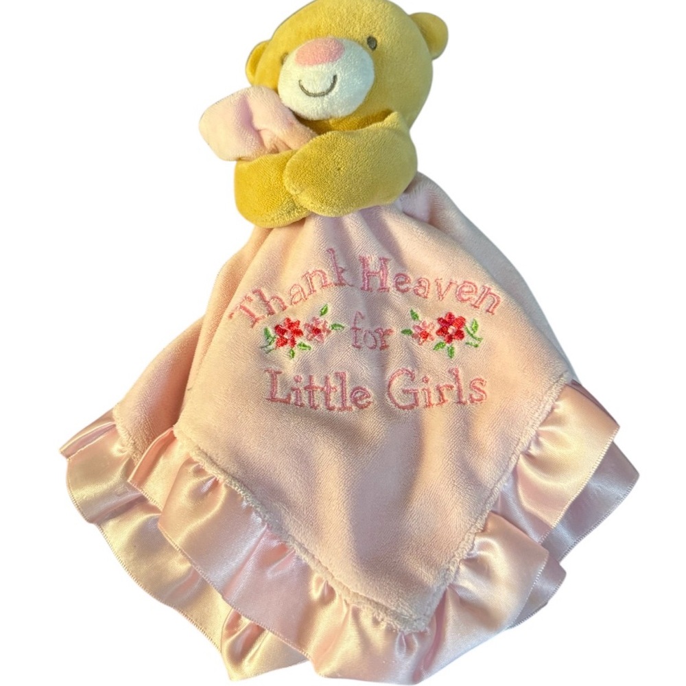 Baby Starters Thank Heaven For Little Girls Security Blanket teddy bear 15”